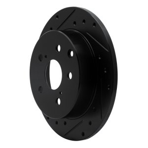 Lexus HS250H Brake Rotor (1) - Rear Left - R1 Concepts - Drilled & Slotted - Black - `06-`18